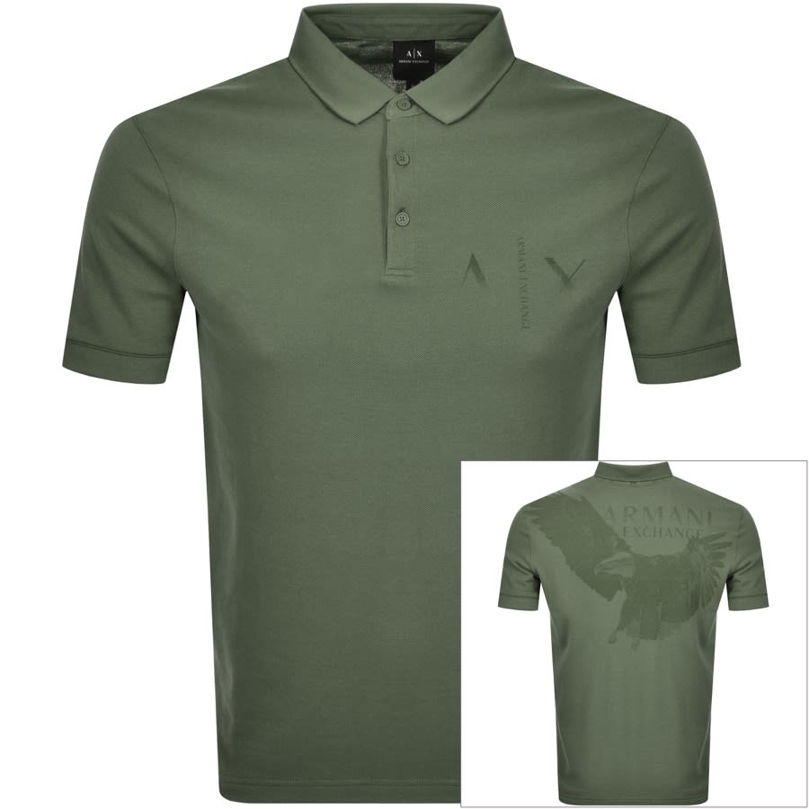 Alternative Image for ProductArmani Exchange Short Sleeved Polo T Shirt Green1